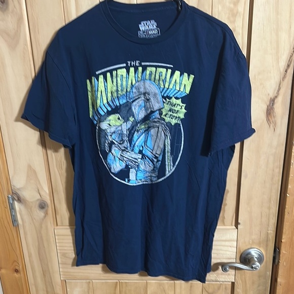 Star Wars Navy Mandalorian T-Shirt - Picture 1 of 4